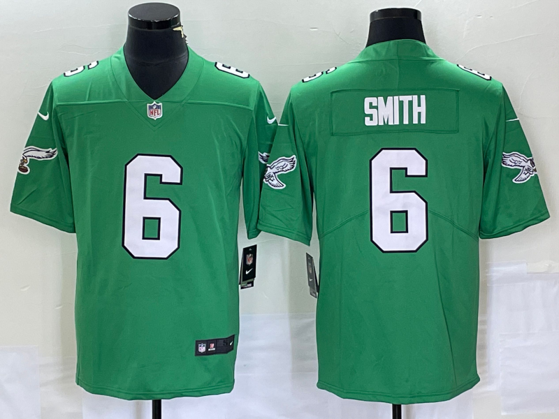 Men's Philadelphia Eagles #6 DeVonta Smith Green Stitched Football Jersey